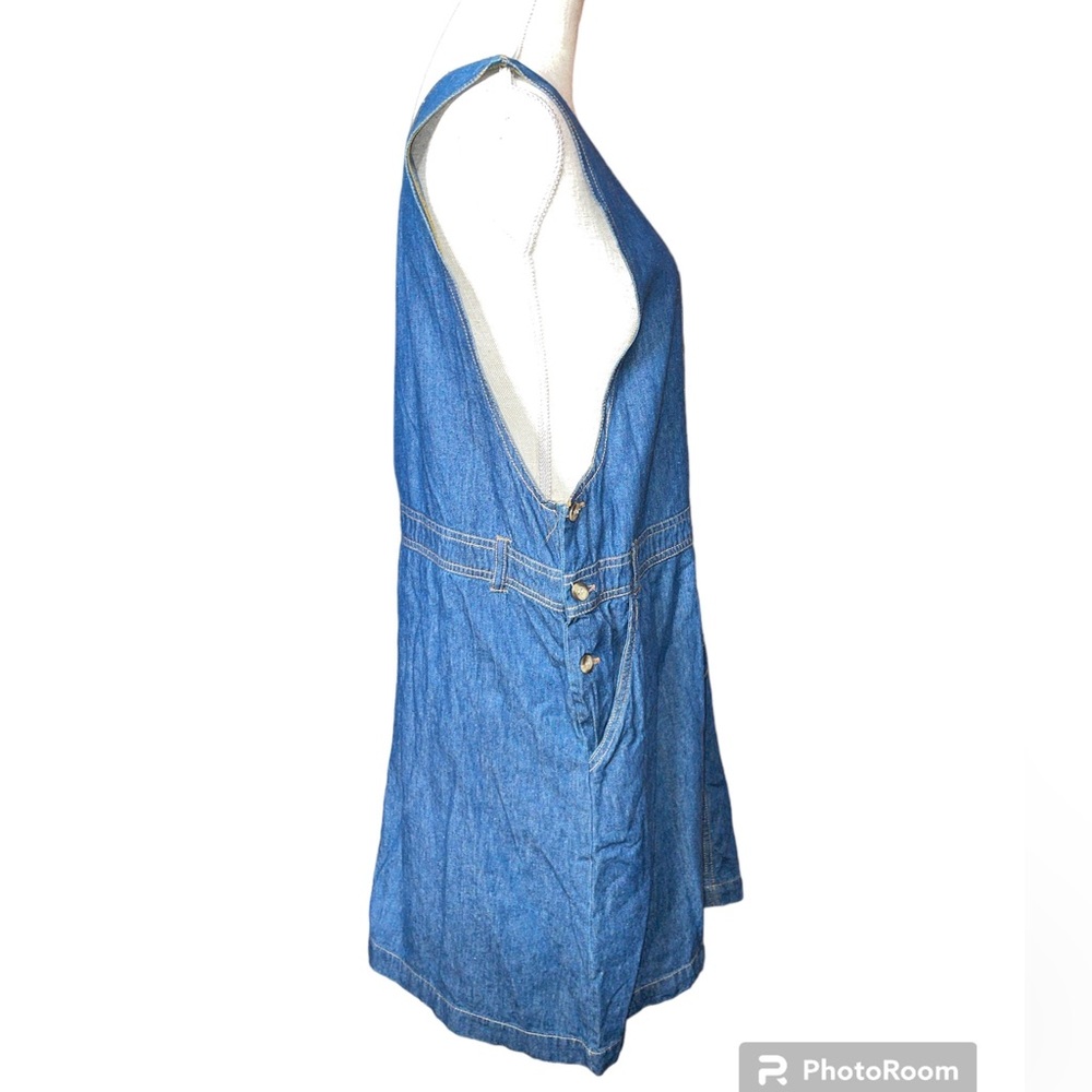 Penny Lane Blue Denim Jumper Dress- 100% Cotton - Picture 2 of 7